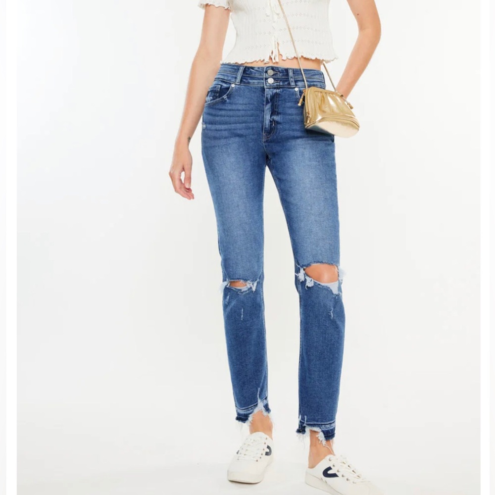 Kancan high rise slim straight leg jeans size 7